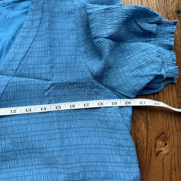 BB Dakota by Steve Madden Fields of Gold Shift Dress Blue Large BK208749 EUC - Picture 9 of 11